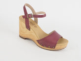 Womens Timberland EK Tilden Bkstrp 8823A Leather Burgundy Heels Summer Sandals